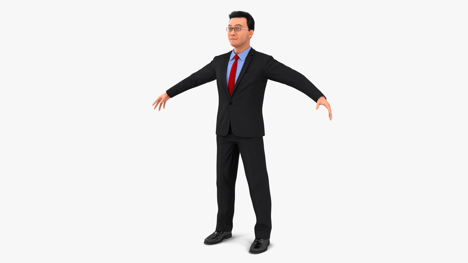 Asian Business Leader with Hair Fur 3D model preview