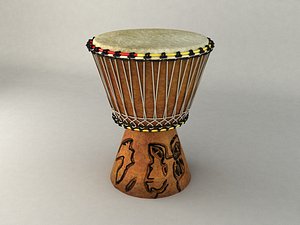 african drum instrument 3d model