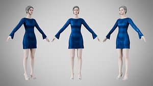 3D model Dress 51 Sapphire Velvet