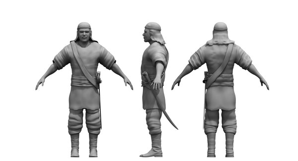 3D model islamic arabian muslim soilder