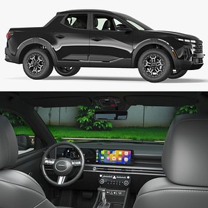 3D Compact Vehicle Utility Pickup Black