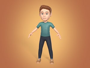 cartoon toon man 3D model