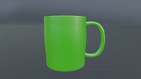 Green Ceramic Mug  Game Ready 3D Model