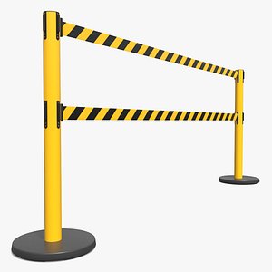 3D model Two Belt Queue Barrier