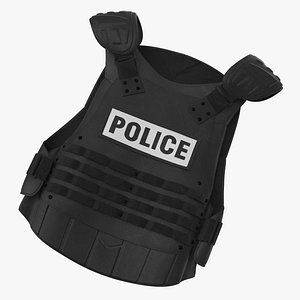 3d model police riot gear bulletproof