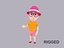 Мультфильм Мужской Персонаж Rigged 060
