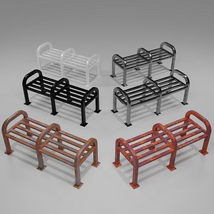 3D Double Support Bench model