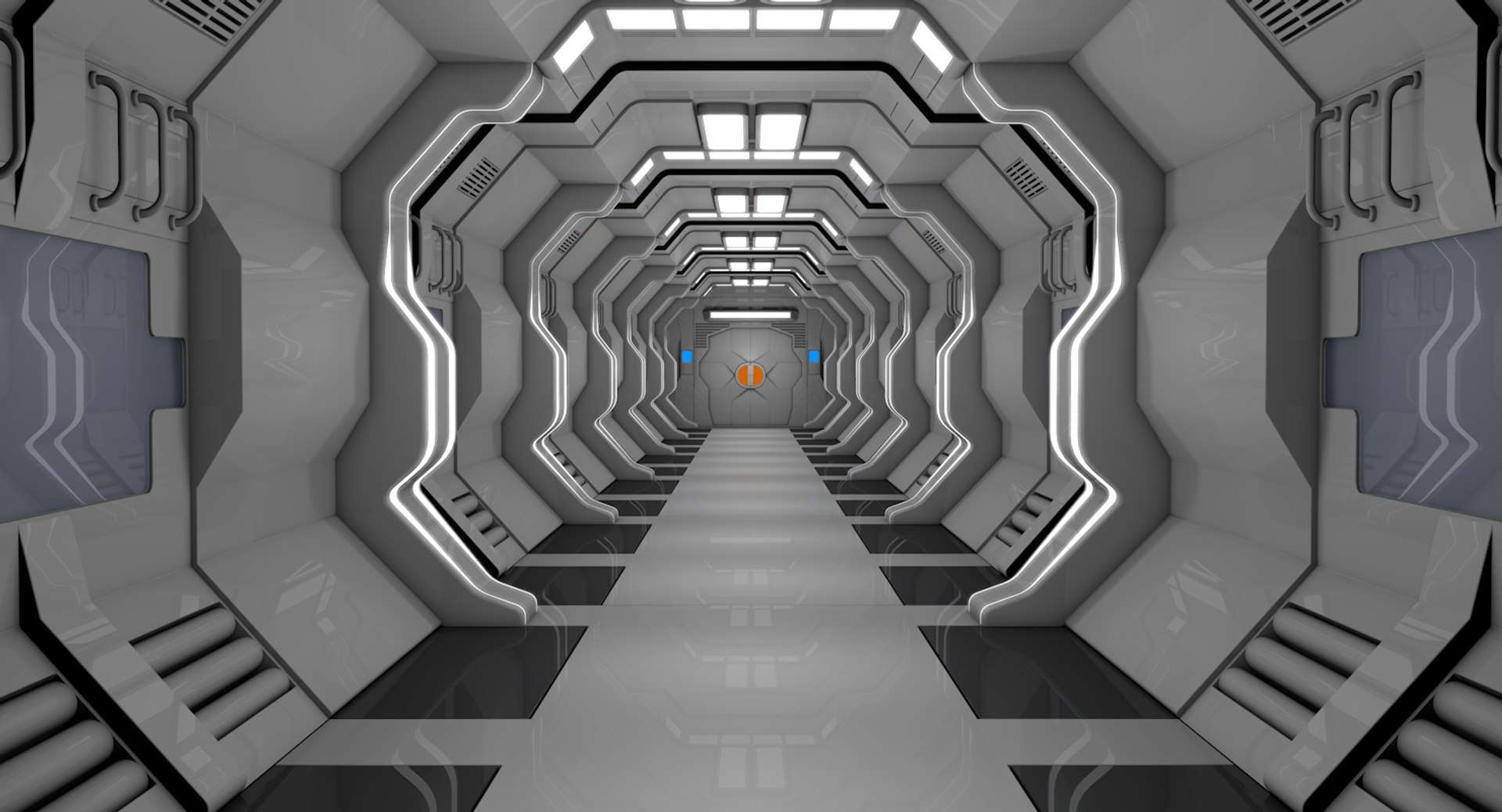 Sci Fi Corridor 3d Model Turbosquid 1816011 