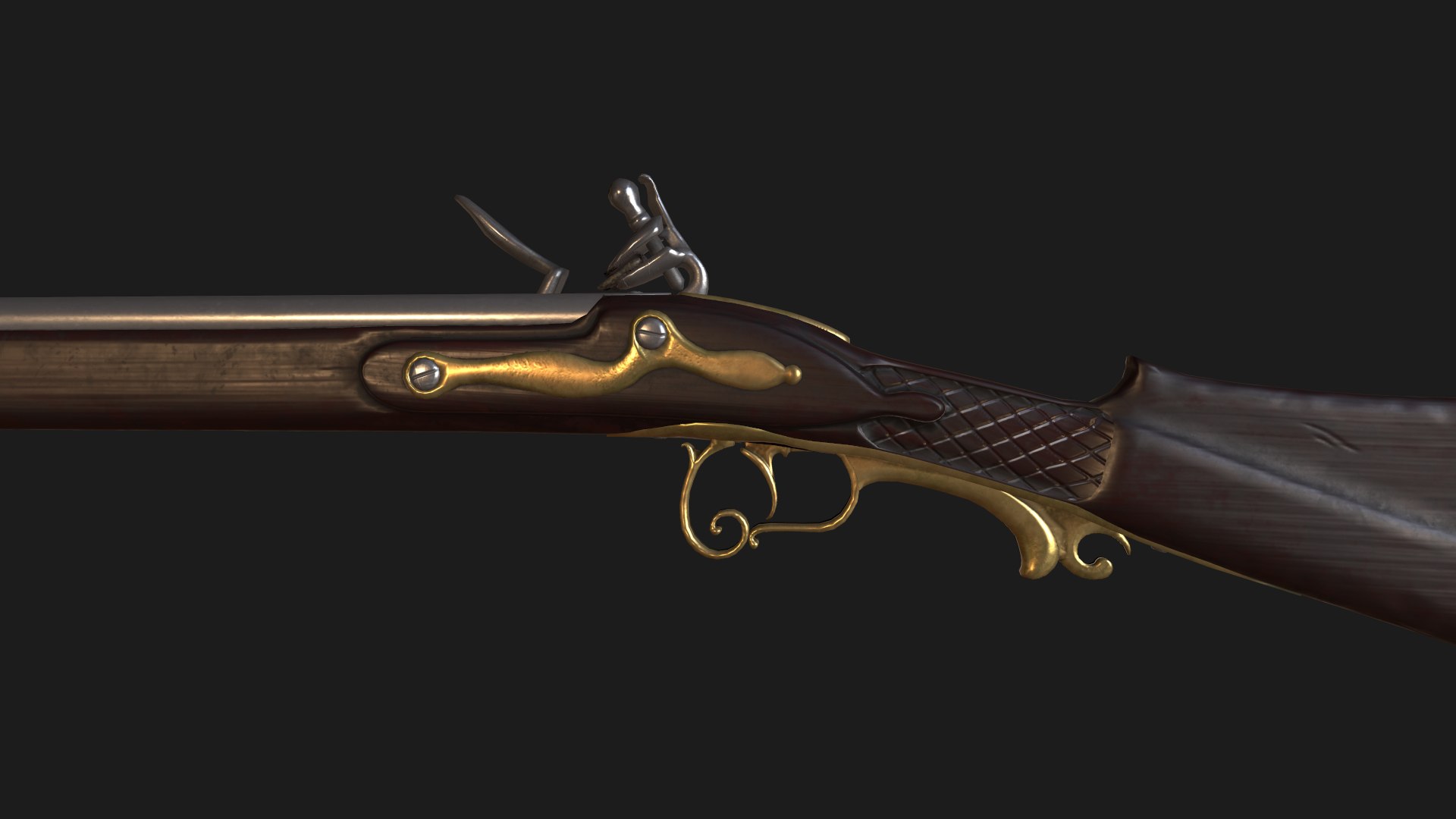 3D brown flintlock musket https://p.turbosquid.com/ts-thumb/bp/3zzmVS/7rY4t8GL/screenshot006/png/1514092627/1920x1080/fit_q87/70017e1138a6dc189490764a7e0e5a1af74d4987/screenshot006.jpg