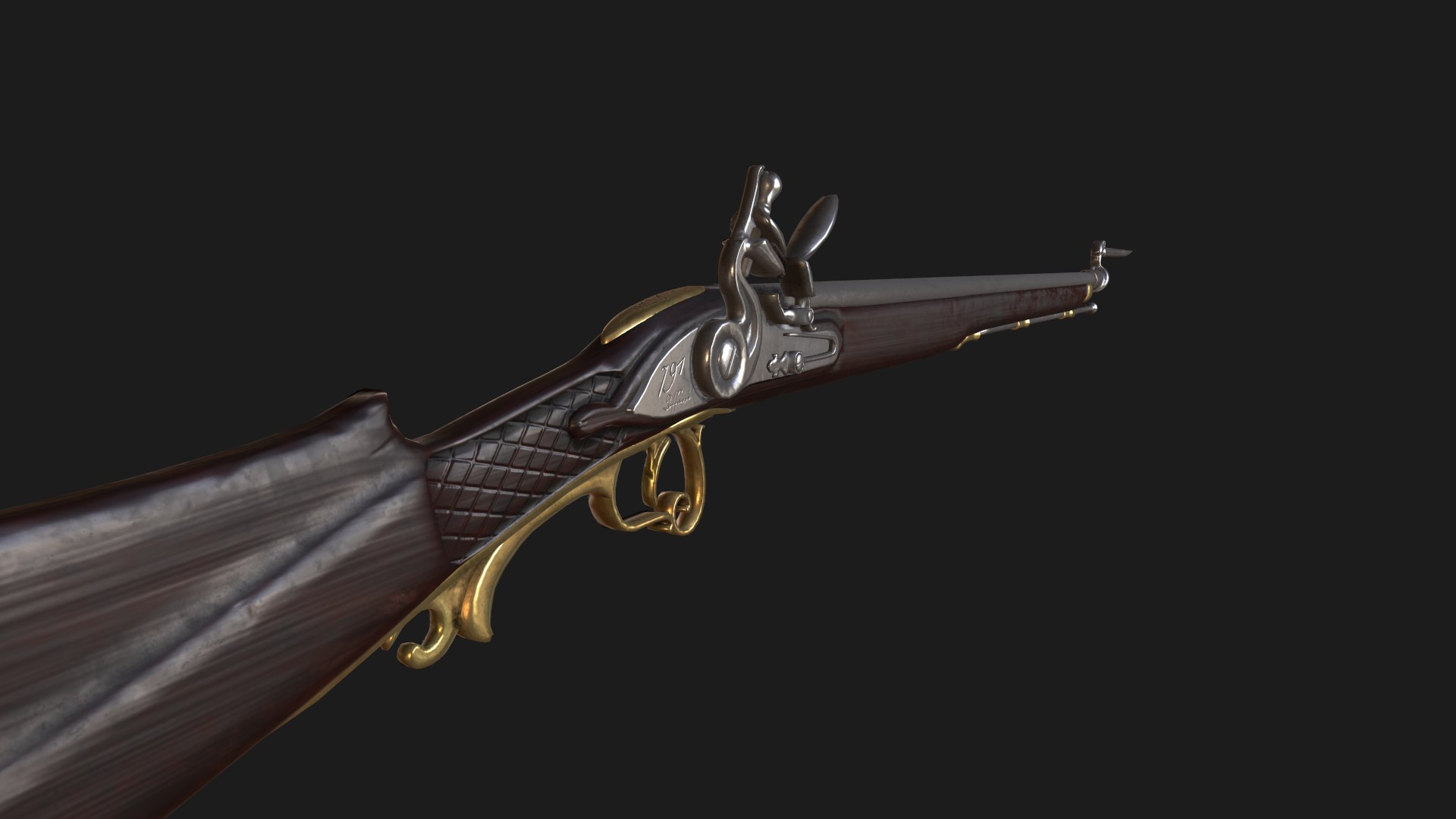 3D brown flintlock musket https://p.turbosquid.com/ts-thumb/bp/3zzmVS/F3ewrFs8/screenshot009/png/1514092627/1920x1080/fit_q87/a4bff36d124081e94f42987fe5aca9b3fcf2f2bf/screenshot009.jpg