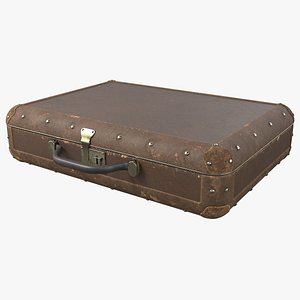3d model old retro suitcase