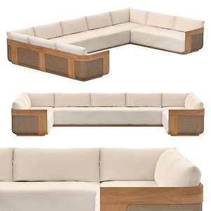 Sedona Cane Teak Customizable Sectional