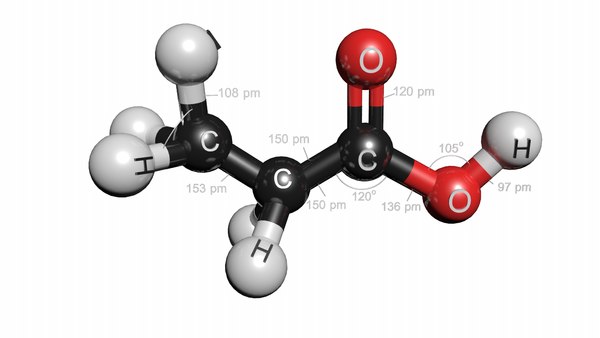 Modello 3D Acido propionico Modello 3D CH3CH2COOH - TurboSquid 1426785