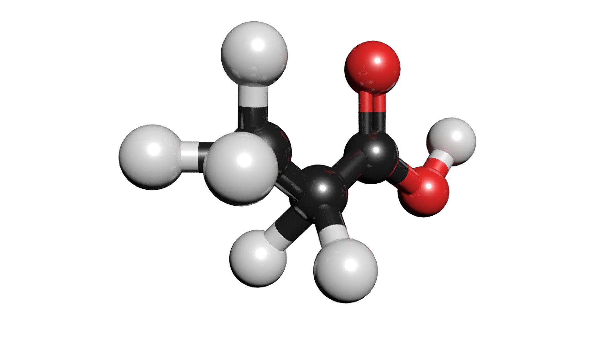 Propionic acid molecule ch3ch2cooh 3D model - TurboSquid 1426785