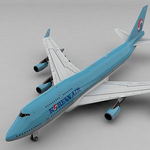 3D boeing 747 korean air