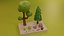 Low Poly Trees Grass and Rocks Lite
