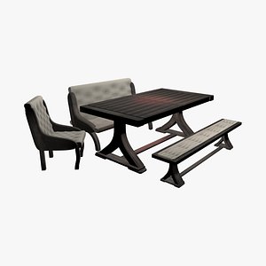 Table and Chairs 3D model