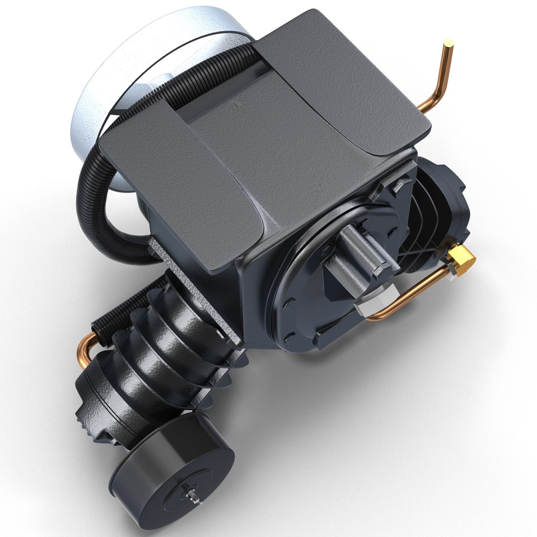 3d Twin Cylinder Air Compressor Model