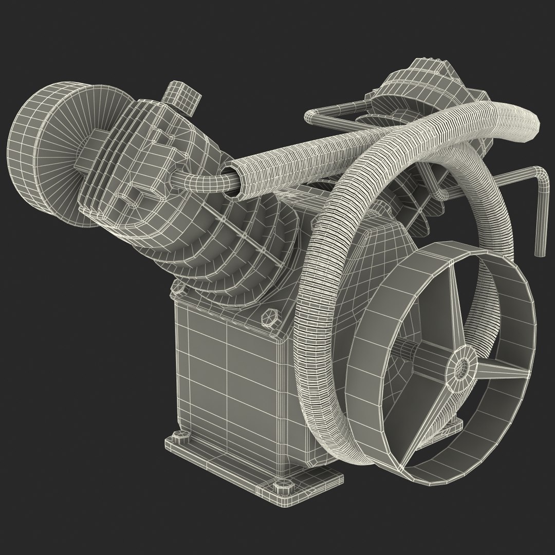 3d Twin Cylinder Air Compressor Model