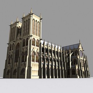 medieval gothic cathedral 3d model