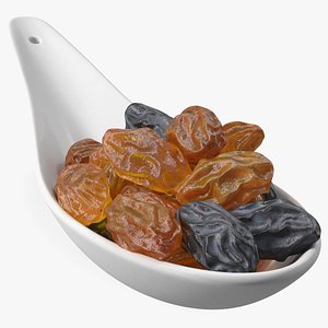 3D model Spoon with Mixed Raisins