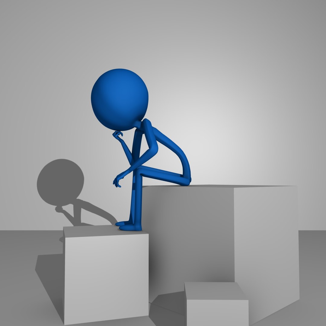 3d Model Rigged Stickman