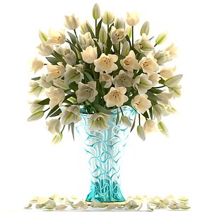 bouquet tulips 3D model