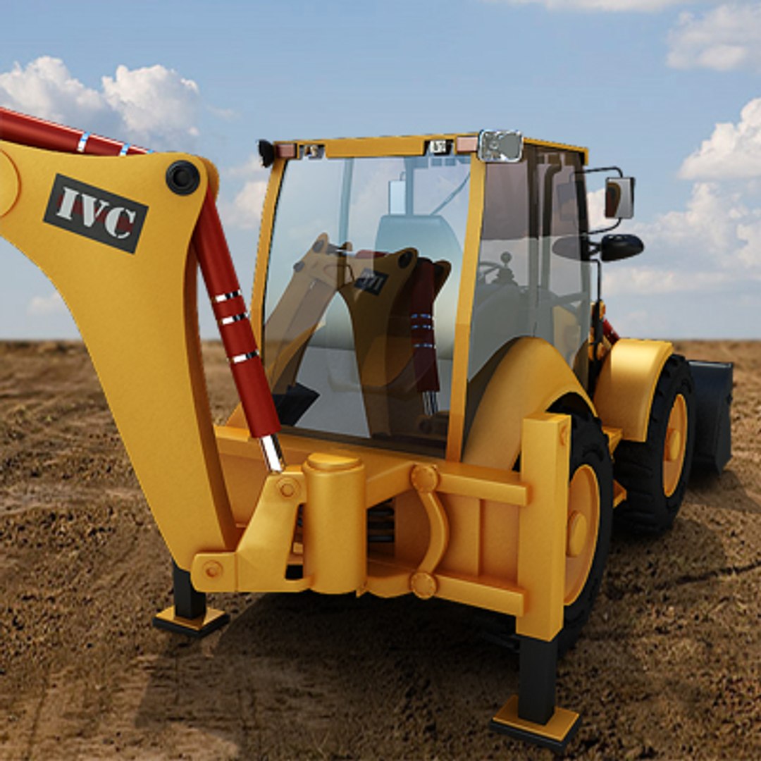3d Model Backhoe Loader Industrial Vehicles