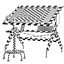 Aries Wood and Glass Drawing Table and Retro Drafting Stool