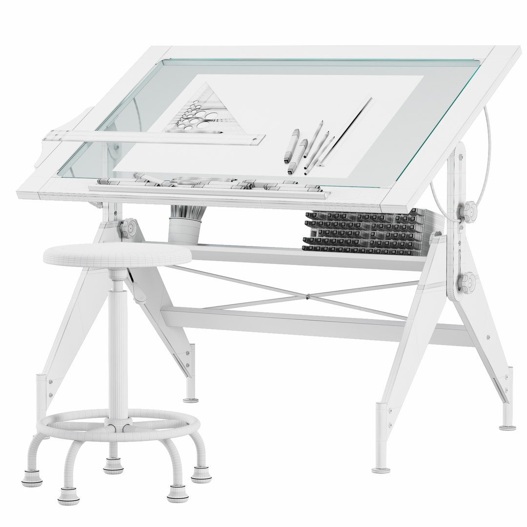 Aries Wood and Glass Drawing Table and Retro Drafting Stool 3D model https://p.turbosquid.com/ts-thumb/bp/WhVmFT/Br/ariesdraftingtablewireframe/jpg/1691929878/1920x1080/fit_q87/f87d70467cc220b3bb40b8d3e035c41ecfcee3f9/ariesdraftingtablewireframe.jpg
