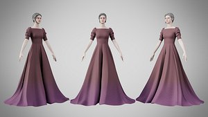 3D Dress 50 Silent Maroon model