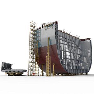 Container ship section 3D model