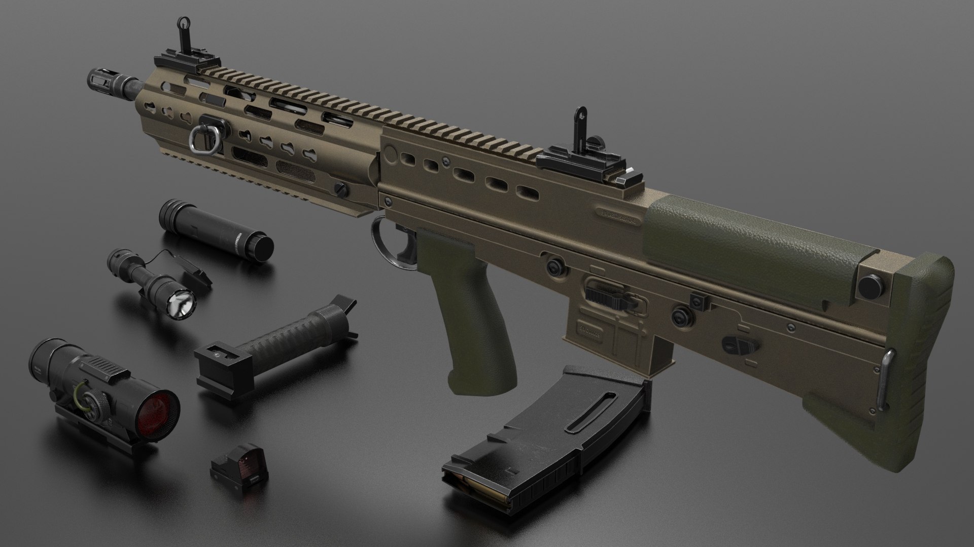 3D SA80 L85A3 Weapon Fps-Tps - TurboSquid 2406960