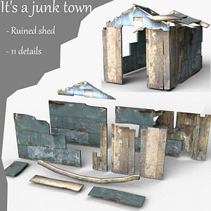 ruined shed 3d 3ds