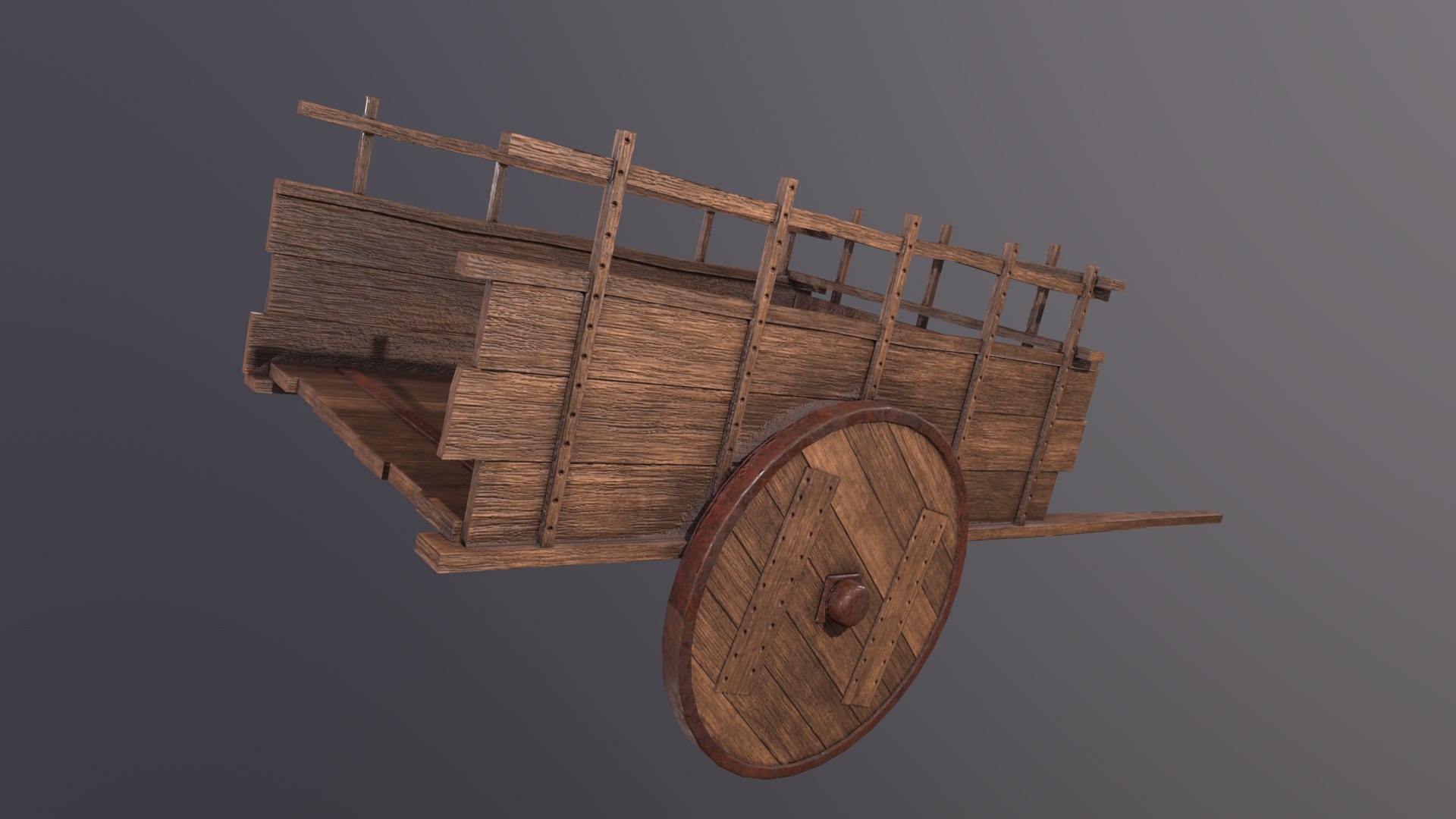 3D Old Wooden Cart 3D Model - TurboSquid 1994983