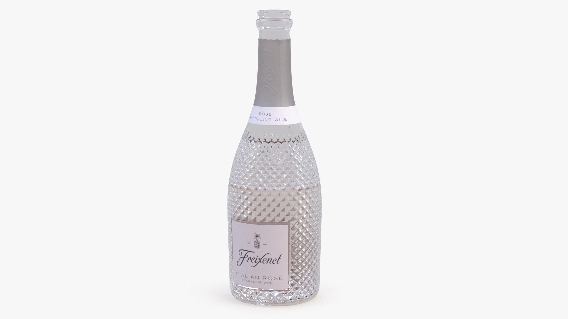 Opened Freixenet Italian Sparkling Wine Rose 3D model preview