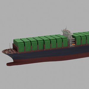 3D Containershipwithcontainer model