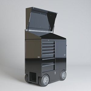 3D Small Workstation Cart With Top PBR