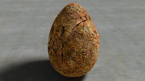 3ds max fossile scratched stone egg