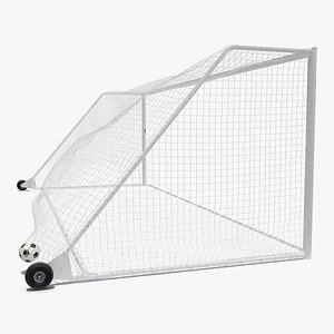 Animated Soccer Ball Flies into Goal Net