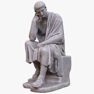 3D Seated Philosopher Statue v1 model