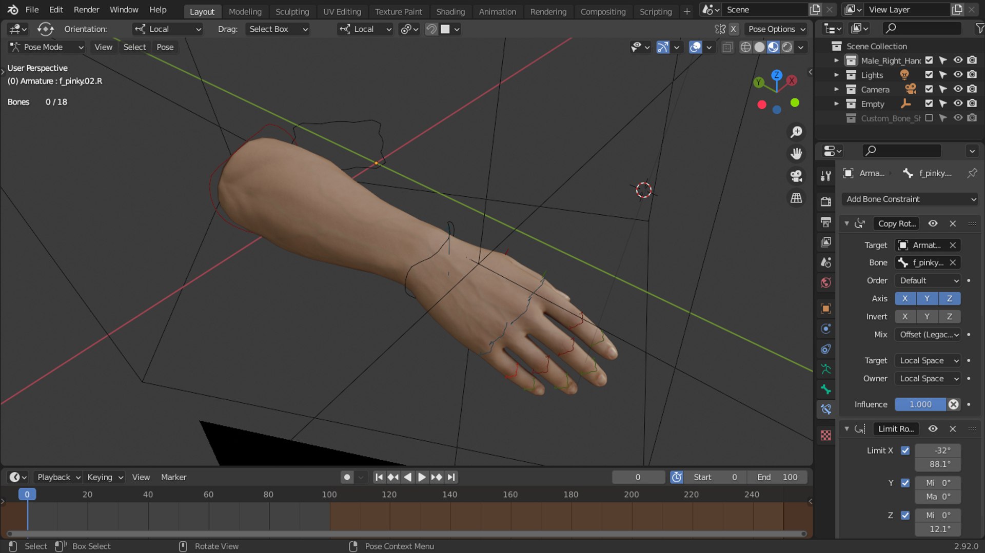3D Model Male Right Hand Rigged - TurboSquid 1748794