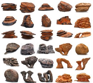 3D Alien  Martian Rocks Mega Pack - 30 Scanned Extraterrestrial Assets