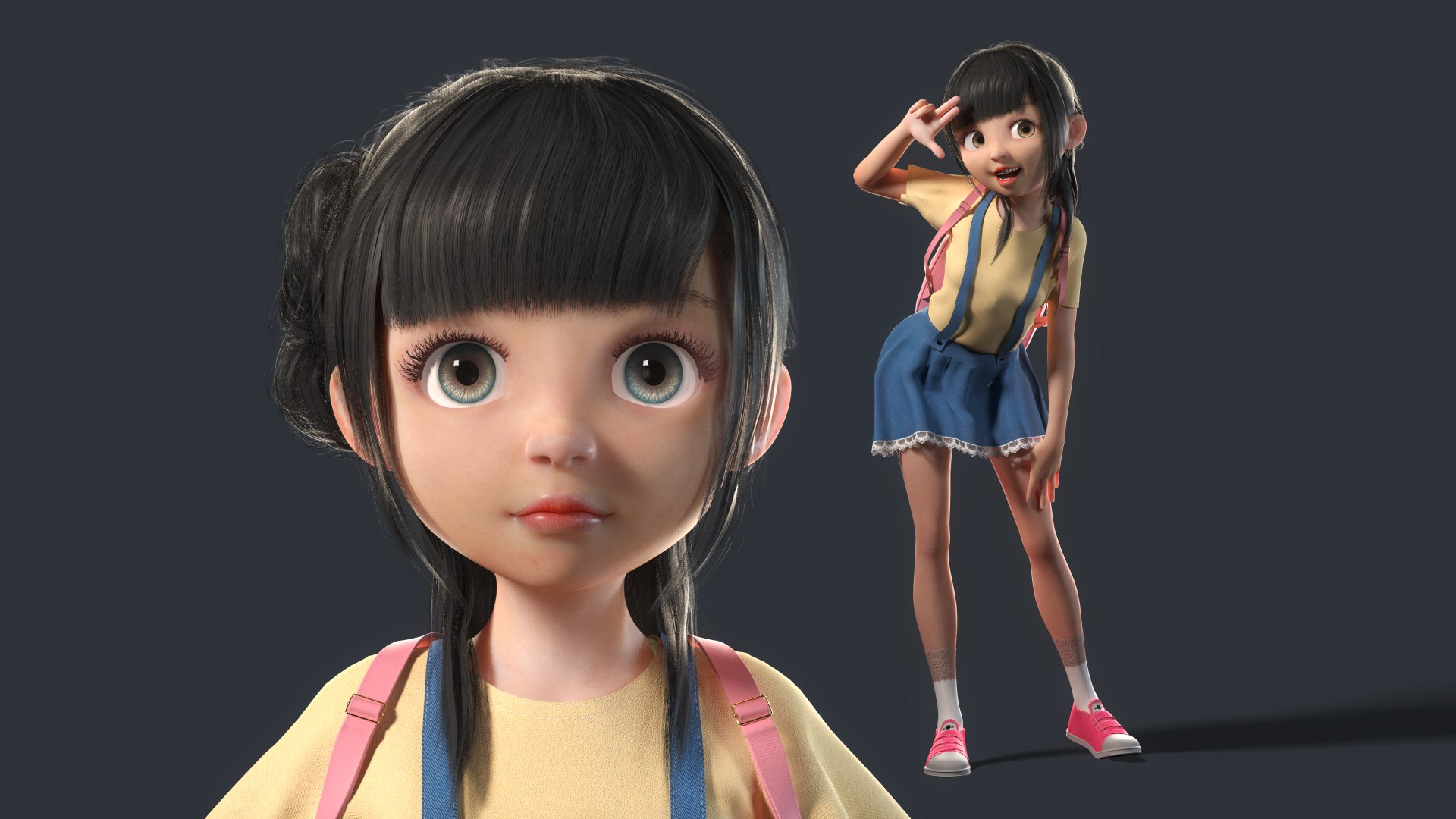Rigged Animated Cartoon Girl Character 2 3D Model $129 - .ma - Free3D