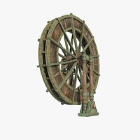 Divine and demonic style architectural waterwheel mechanism
