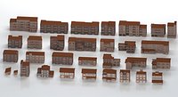 Modular Mediterranean  European Town Kit Game Ready Mid Poly Buildings