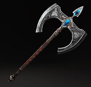 engraved battle axe 3D