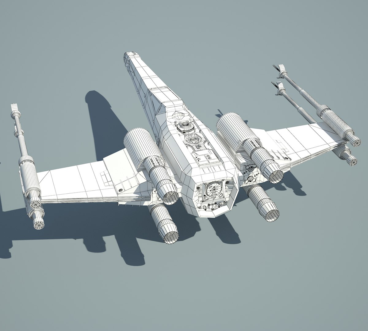 star wars x-wing r2-d2 3d obj