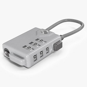 Travel Suitcase Combination Lock White 3D model