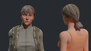 Modular rigged Female survivor character model